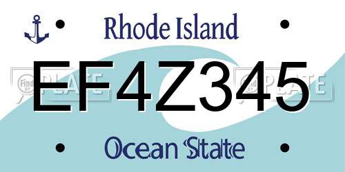 EF4Z345 Rhode Island License Plate
