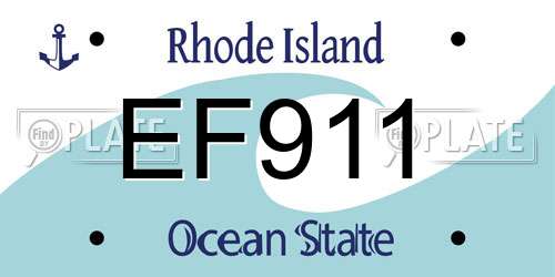 EF911 Rhode Island License Plate