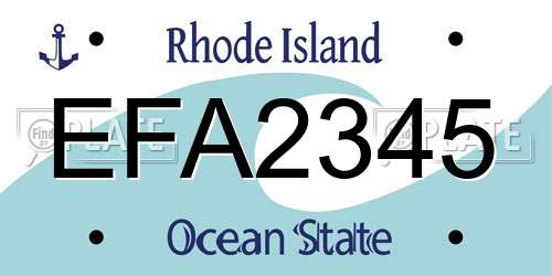EFA2345 Rhode Island License Plate