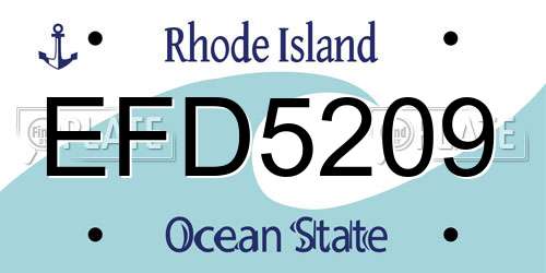 EFD5209 Rhode Island License Plate