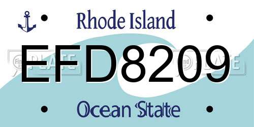 EFD8209 Rhode Island License Plate