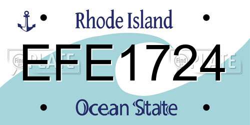 EFE1724 Rhode Island License Plate