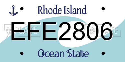 EFE2806 Rhode Island License Plate