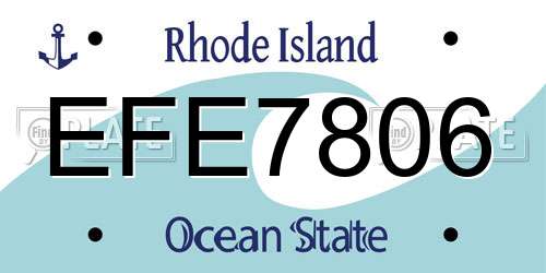 EFE7806 Rhode Island License Plate