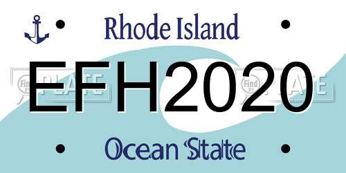 EFH2020 Rhode Island License Plate