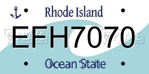 EFH7070 Rhode Island License Plate