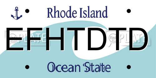 EFHTDTD Rhode Island License Plate