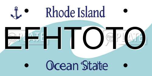EFHTOTO Rhode Island License Plate