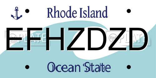 EFHZDZD Rhode Island License Plate