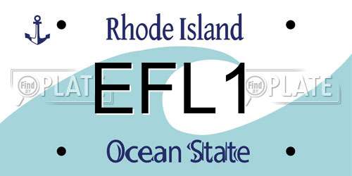 EFL1 Rhode Island License Plate