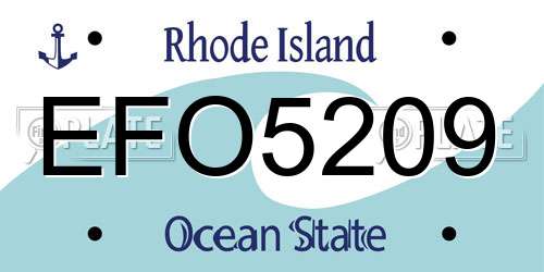 EFO5209 Rhode Island License Plate