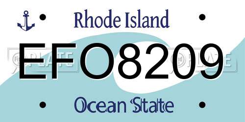EFO8209 Rhode Island License Plate