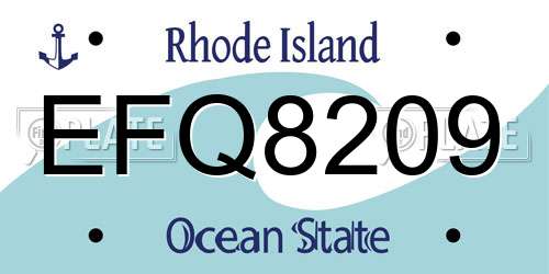 EFQ8209 Rhode Island License Plate