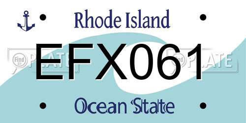 EFX061 Rhode Island License Plate