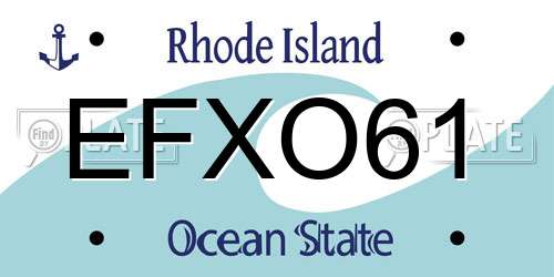 EFXO61 Rhode Island License Plate