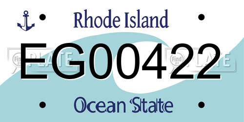 EG00422 Rhode Island License Plate