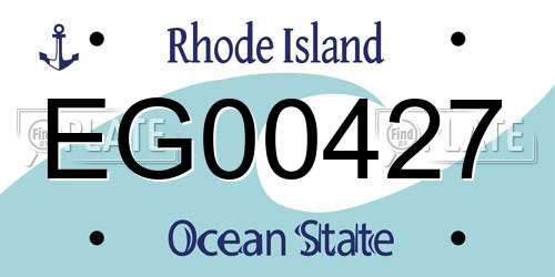 EG00427 Rhode Island License Plate