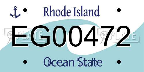 EG00472 Rhode Island License Plate