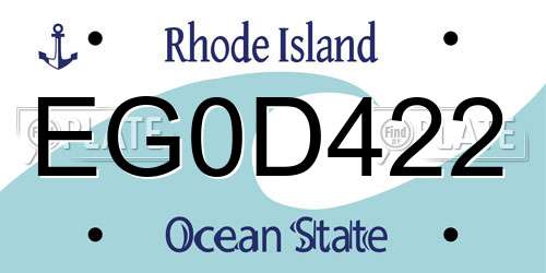 EG0D422 Rhode Island License Plate