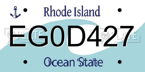 EG0D427 Rhode Island License Plate