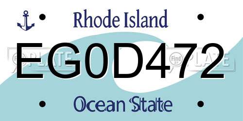 EG0D472 Rhode Island License Plate