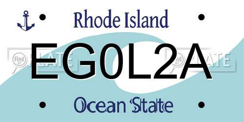EG0L2A Rhode Island License Plate