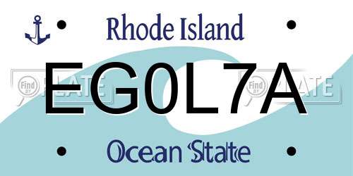 EG0L7A Rhode Island License Plate