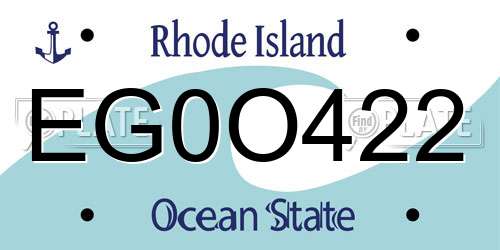 EG0O422 Rhode Island License Plate