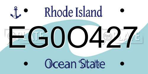 EG0O427 Rhode Island License Plate