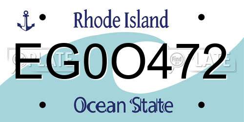 EG0O472 Rhode Island License Plate