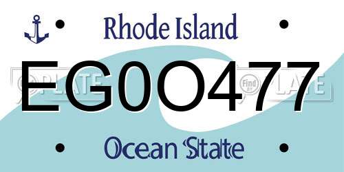EG0O477 Rhode Island License Plate