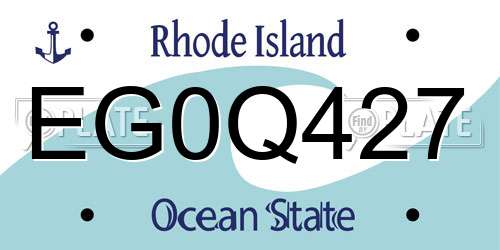 EG0Q427 Rhode Island License Plate