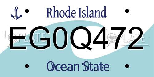 EG0Q472 Rhode Island License Plate