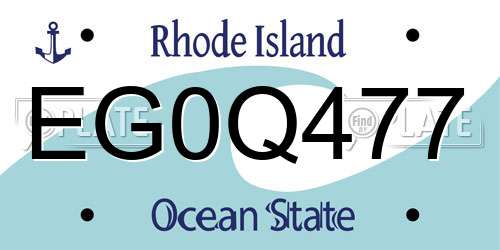 EG0Q477 Rhode Island License Plate