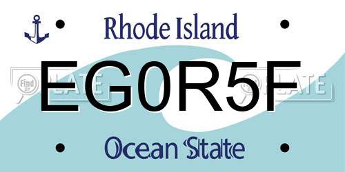 EG0R5F Rhode Island License Plate