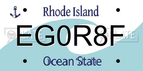 EG0R8F Rhode Island License Plate