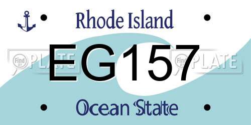 EG157 Rhode Island License Plate