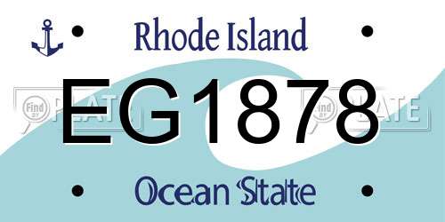 EG1878 Rhode Island License Plate