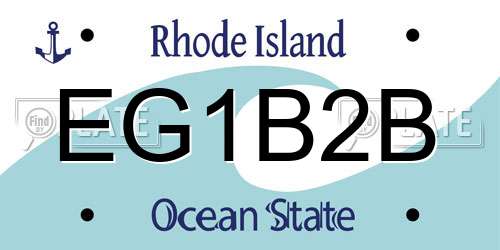 EG1B2B Rhode Island License Plate