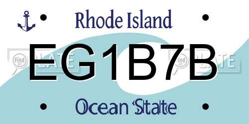 EG1B7B Rhode Island License Plate