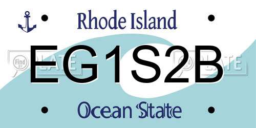 EG1S2B Rhode Island License Plate