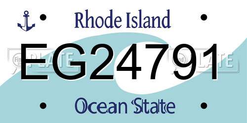 EG24791 Rhode Island License Plate
