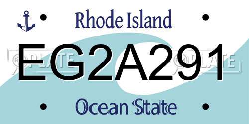 EG2A291 Rhode Island License Plate