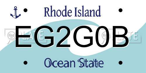 EG2G0B Rhode Island License Plate