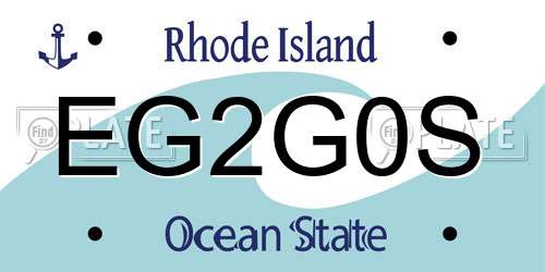 EG2G0S Rhode Island License Plate
