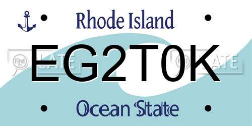 EG2T0K Rhode Island License Plate