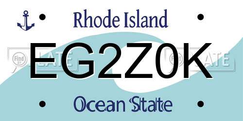 EG2Z0K Rhode Island License Plate