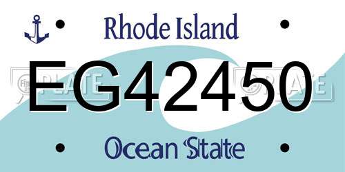 EG42450 Rhode Island License Plate