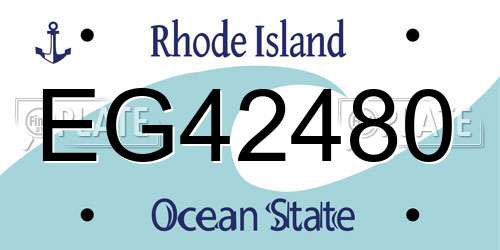 EG42480 Rhode Island License Plate