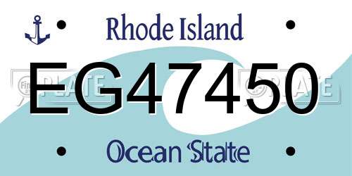 EG47450 Rhode Island License Plate